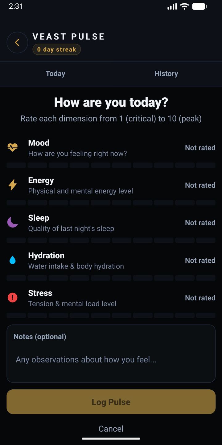 Veast Pulse: How are you today?