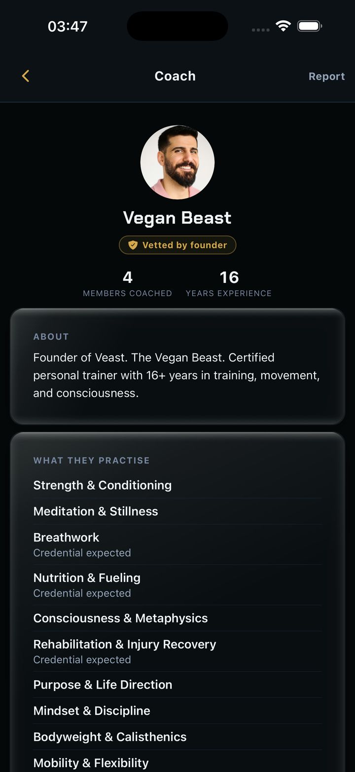 A screen from the Veast app, chapter 01